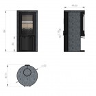 Cylindrical Soapstone - Ecosy+ Infinity V  - Defra Approved - 5kw - Eco Design Approved - Multi-Fuel Stove
